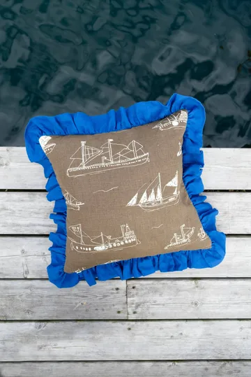 Funda de cojín Ohoy - Marrón-natural-azul, 48x48 cm - Fine Little Day