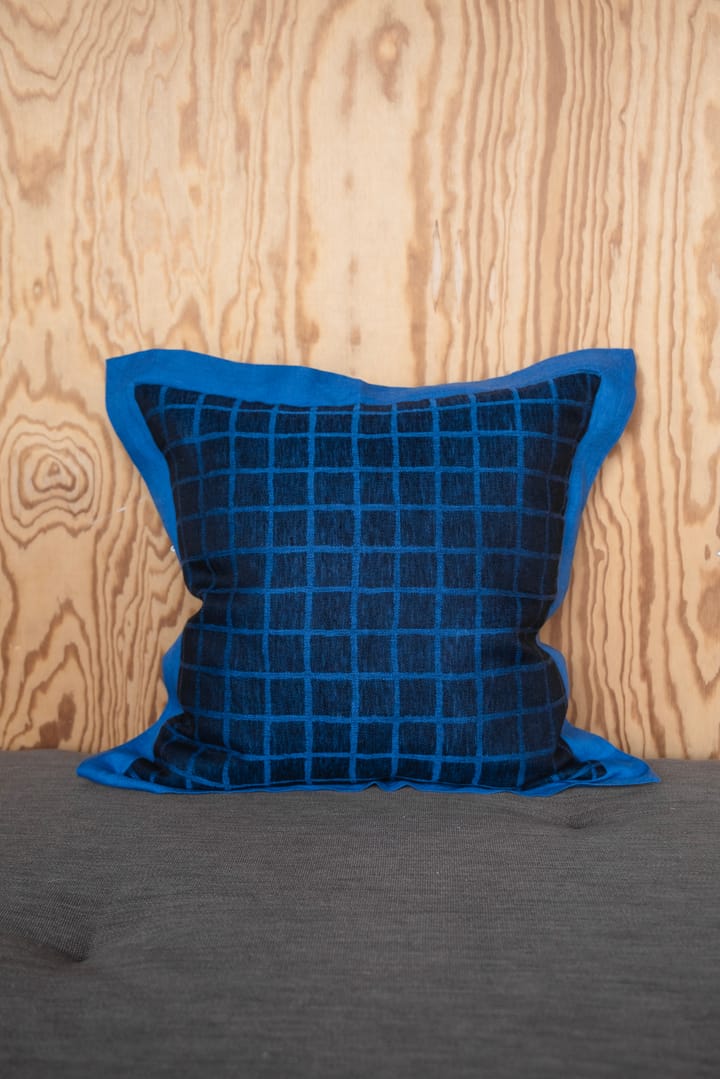 Funda de cojín Rutig 47x47 cm, Blue-black Fine Little Day
