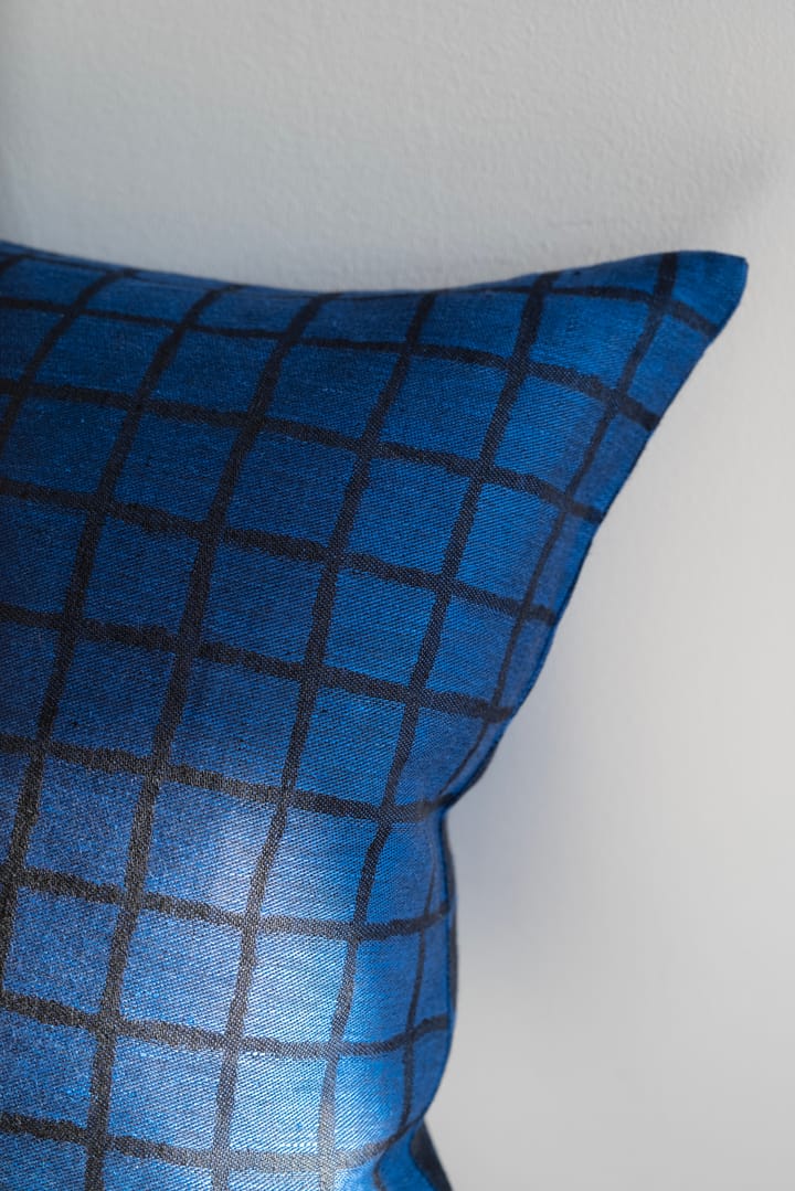 Funda de cojín Rutig 48x68 cm, Blue-black Fine Little Day
