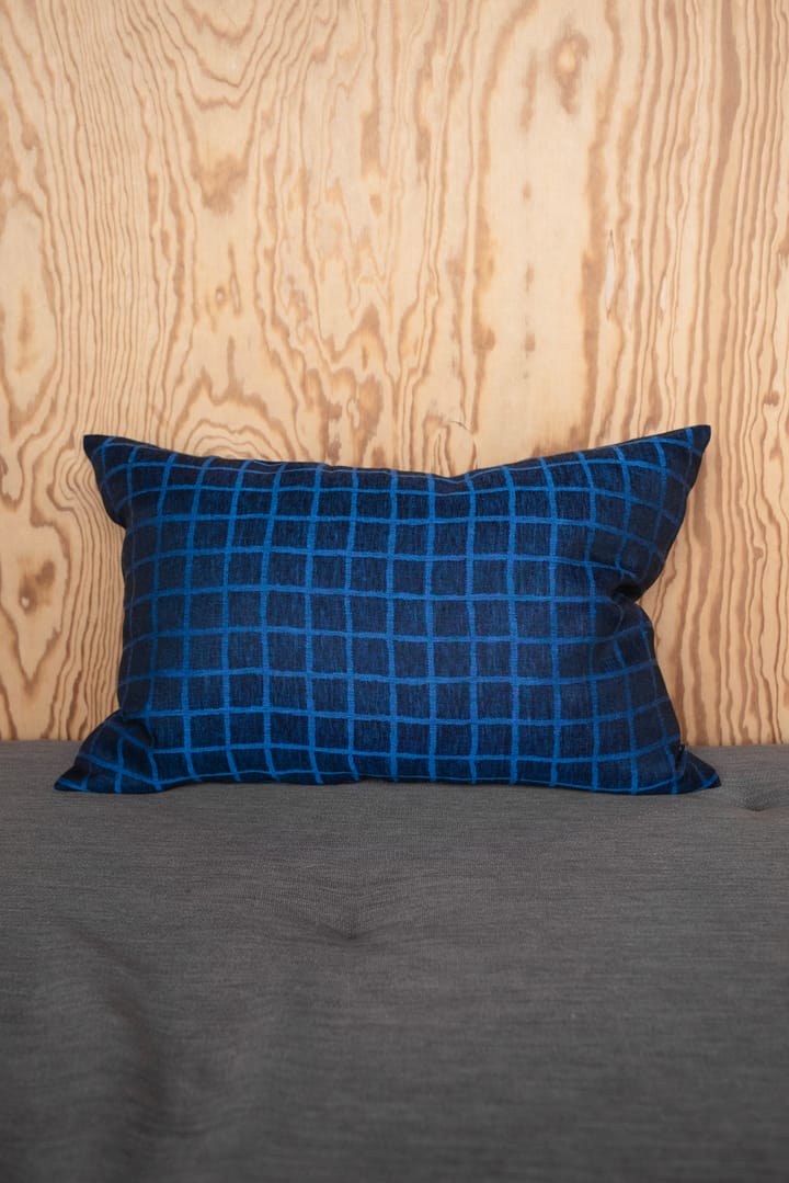 Funda de cojín Rutig 48x68 cm, Blue-black Fine Little Day