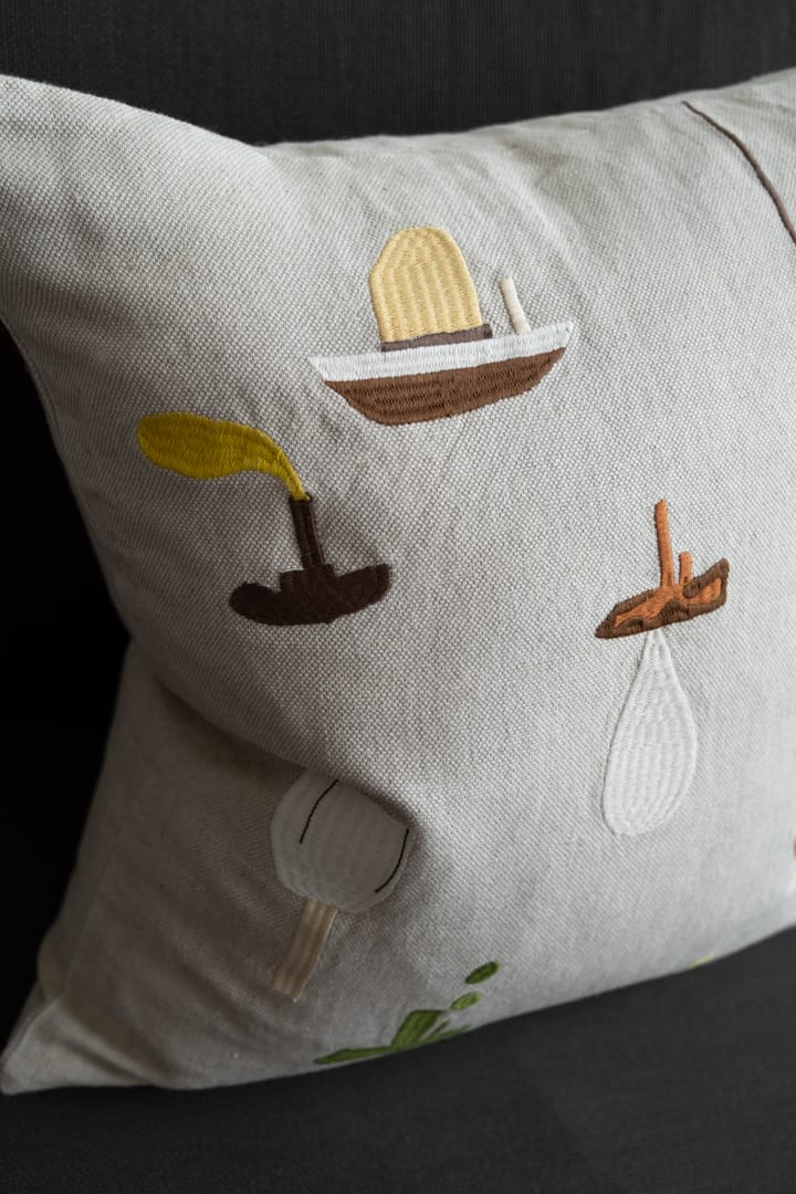 Funda de cojín Sail With Me 48x48 cm, gris Fine Little Day