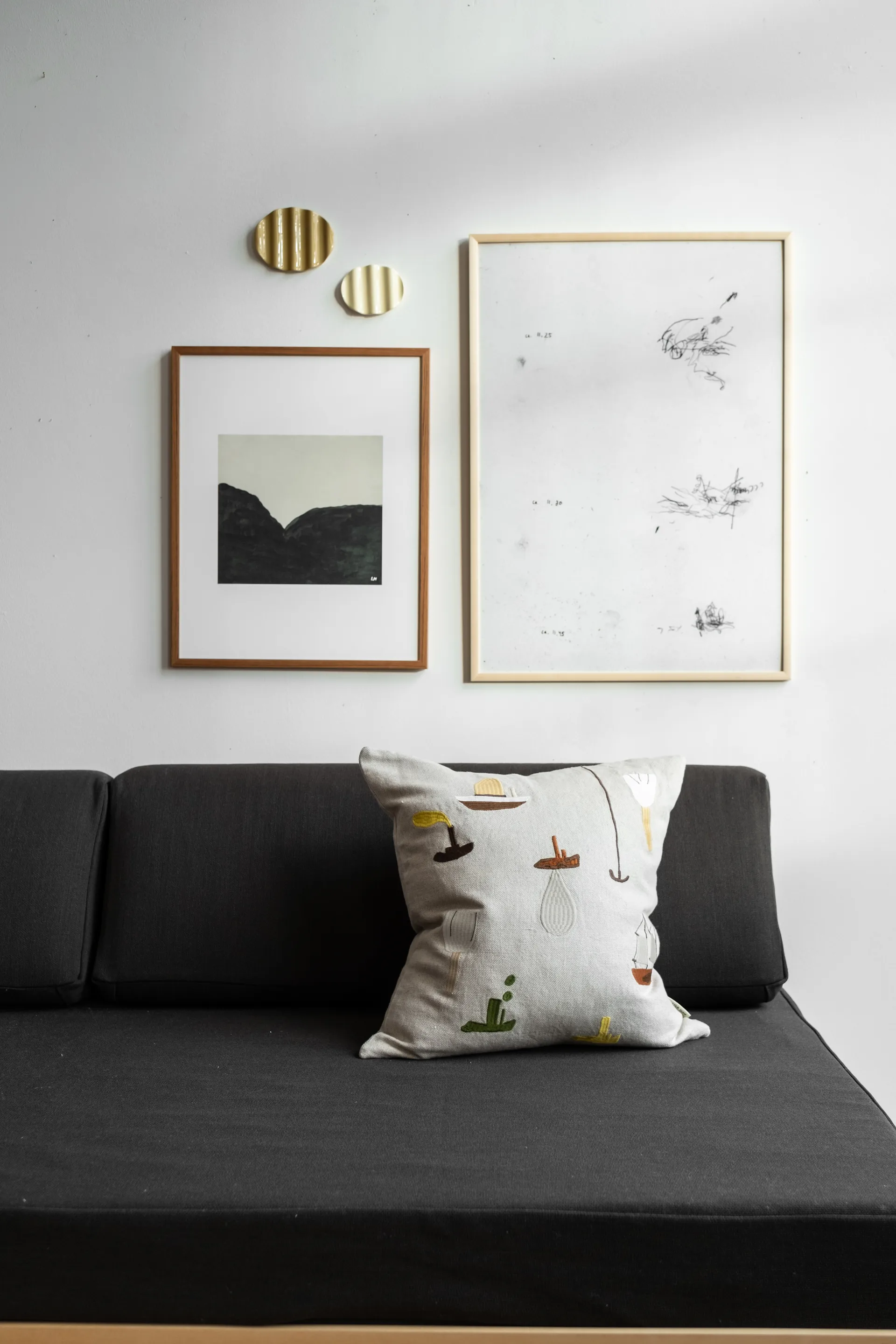 Funda de cojín Sail With Me 48x48 cm, gris Fine Little Day