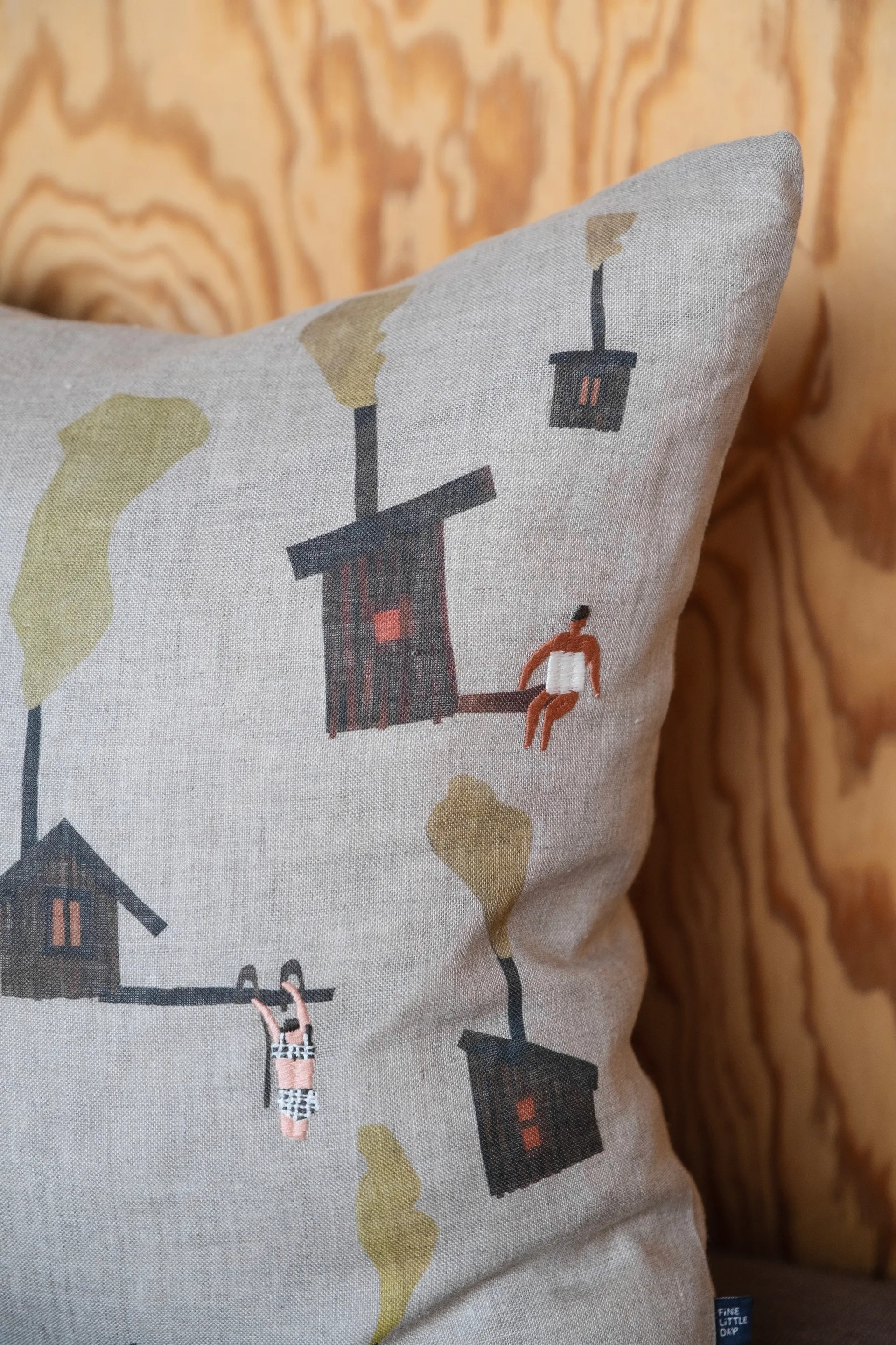 Funda de cojín Sauna 45x45 cm, Beige Fine Little Day