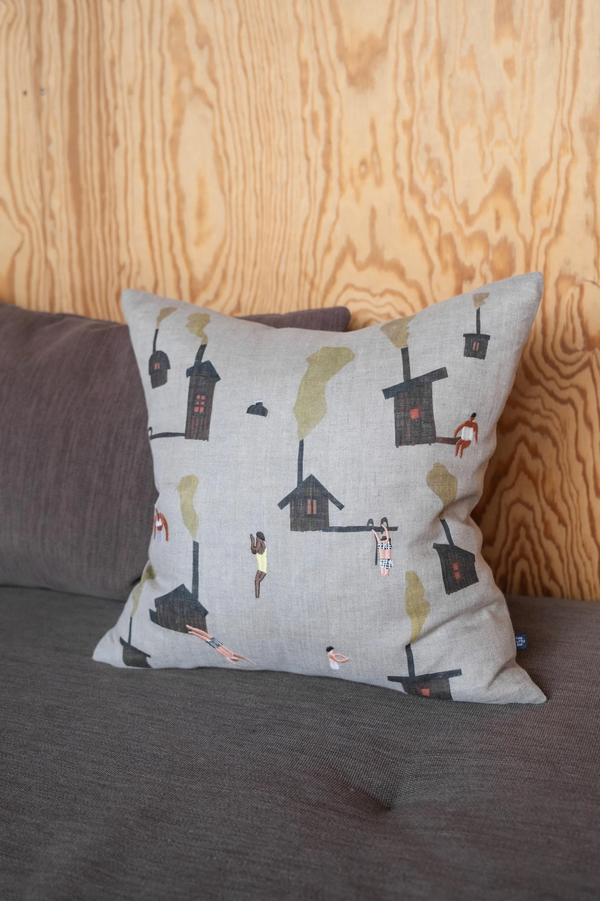 Funda de cojín Sauna 45x45 cm, Beige Fine Little Day