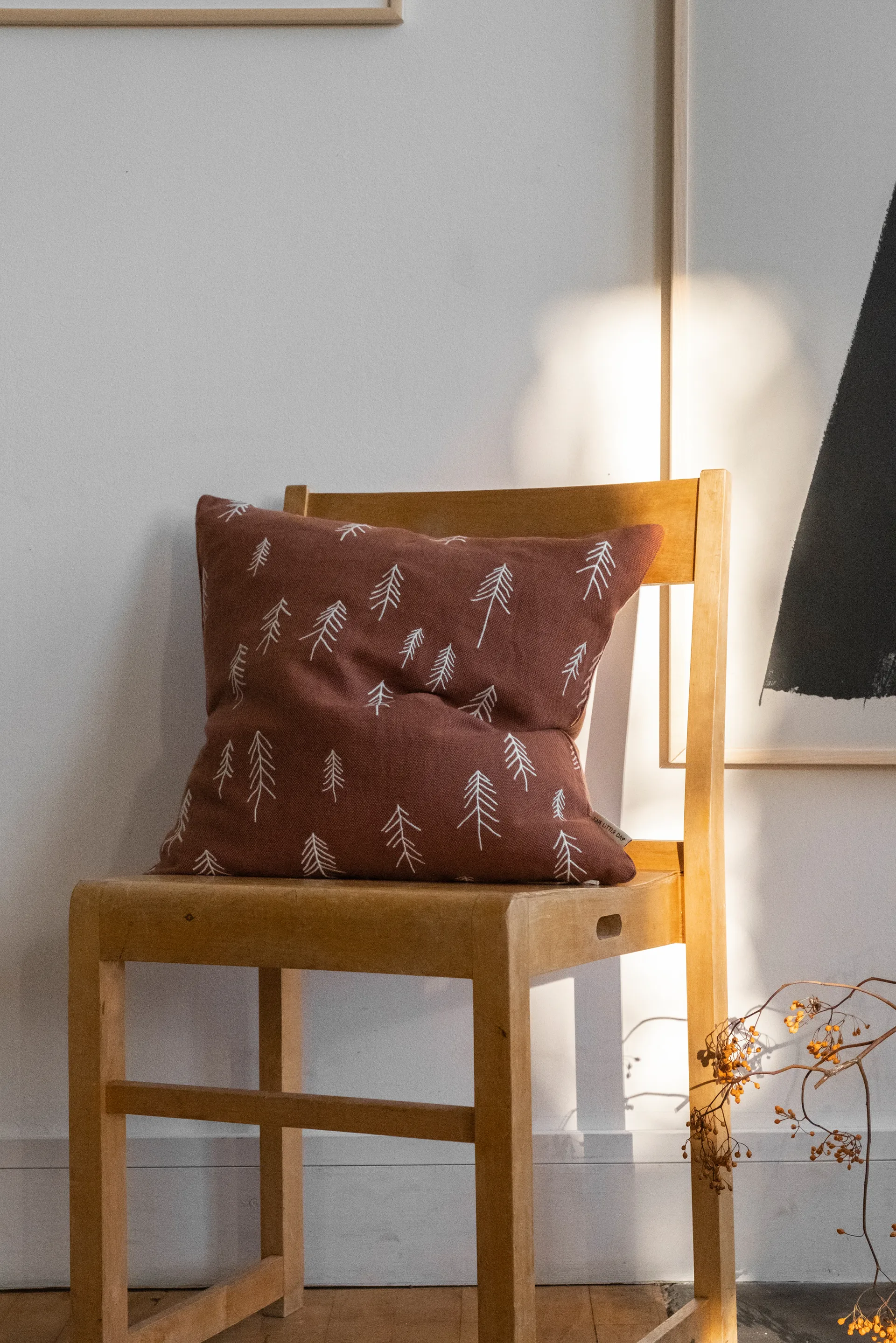 Funda de cojín Tall 48x48 cm, Terracota-blanco Fine Little Day