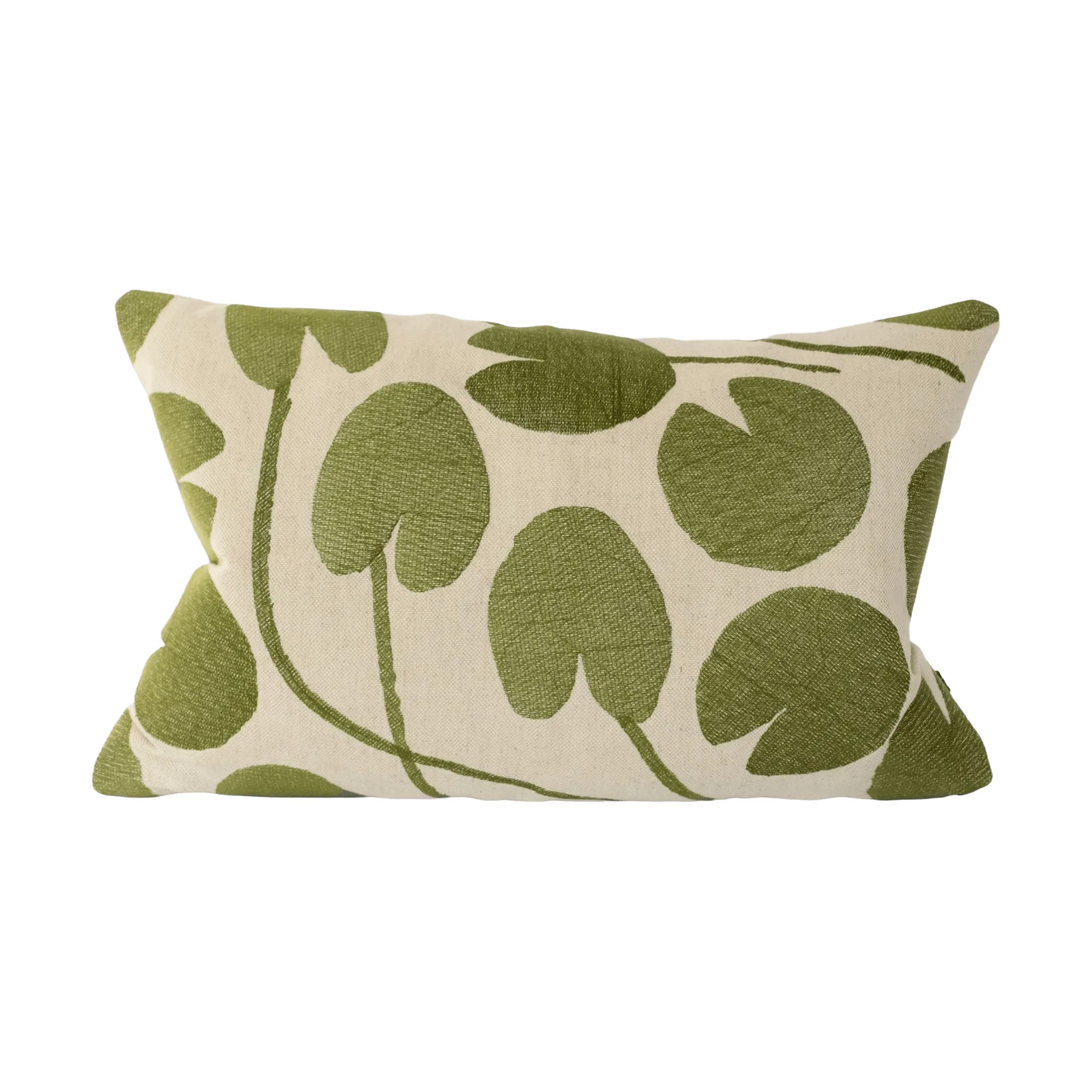 Fine Little Day Funda de cojín Water Lilies Natural-verde, 38x58 cm