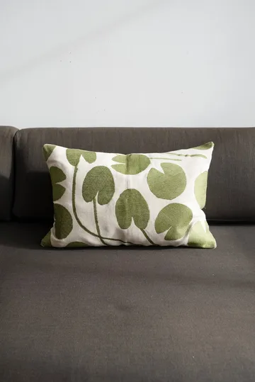 Funda de cojín Water Lilies - Natural-verde, 38x58 cm - Fine Little Day