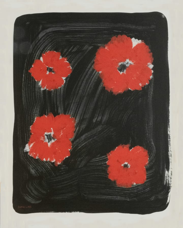 Lámina Scarlet pimpernel 40x50 cm, rojo-negro Fine Little Day