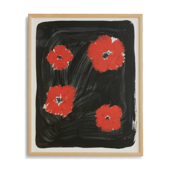 Lámina Scarlet pimpernel 40x50 cm, rojo-negro Fine Little Day