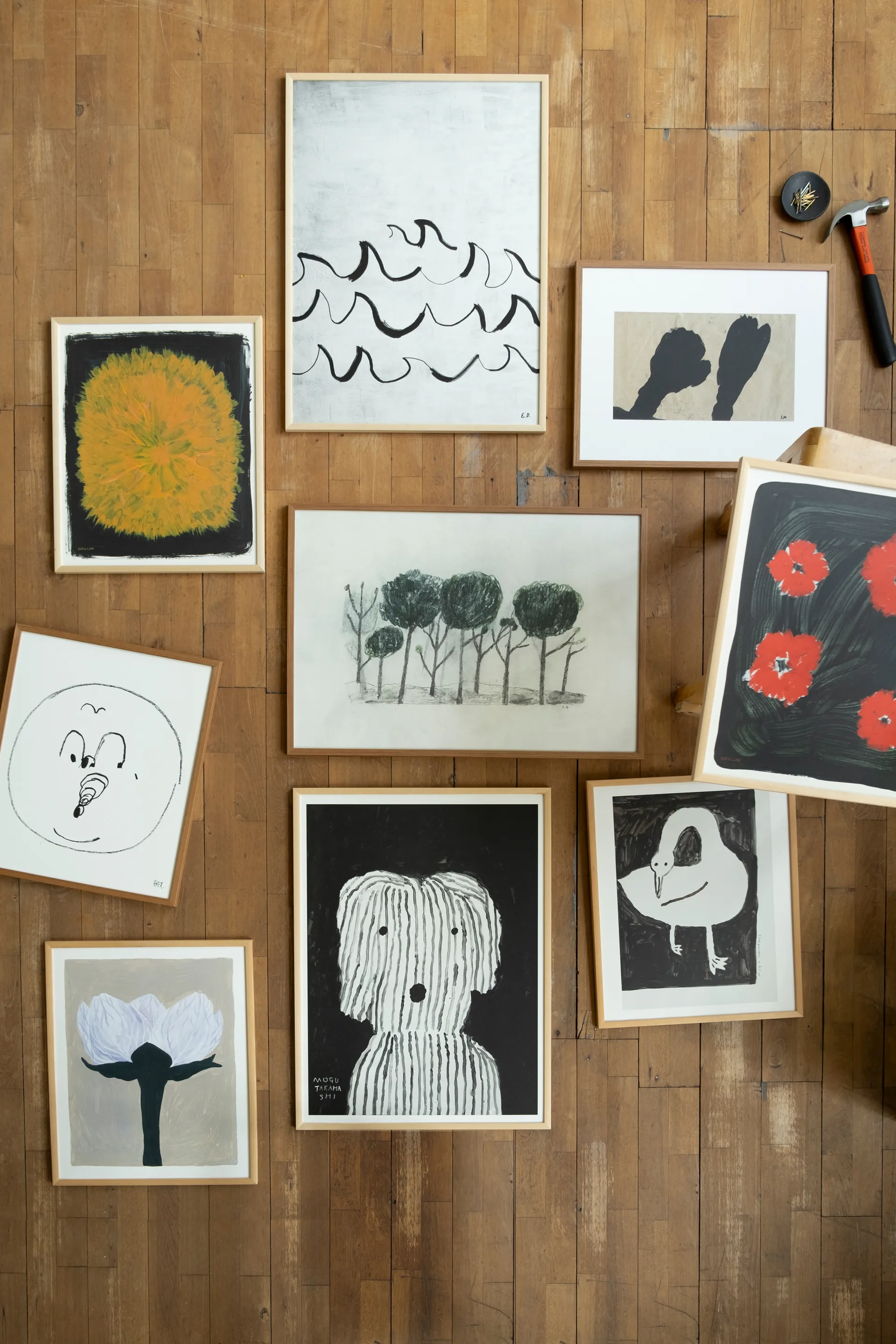 Lámina Scarlet pimpernel 40x50 cm, rojo-negro Fine Little Day