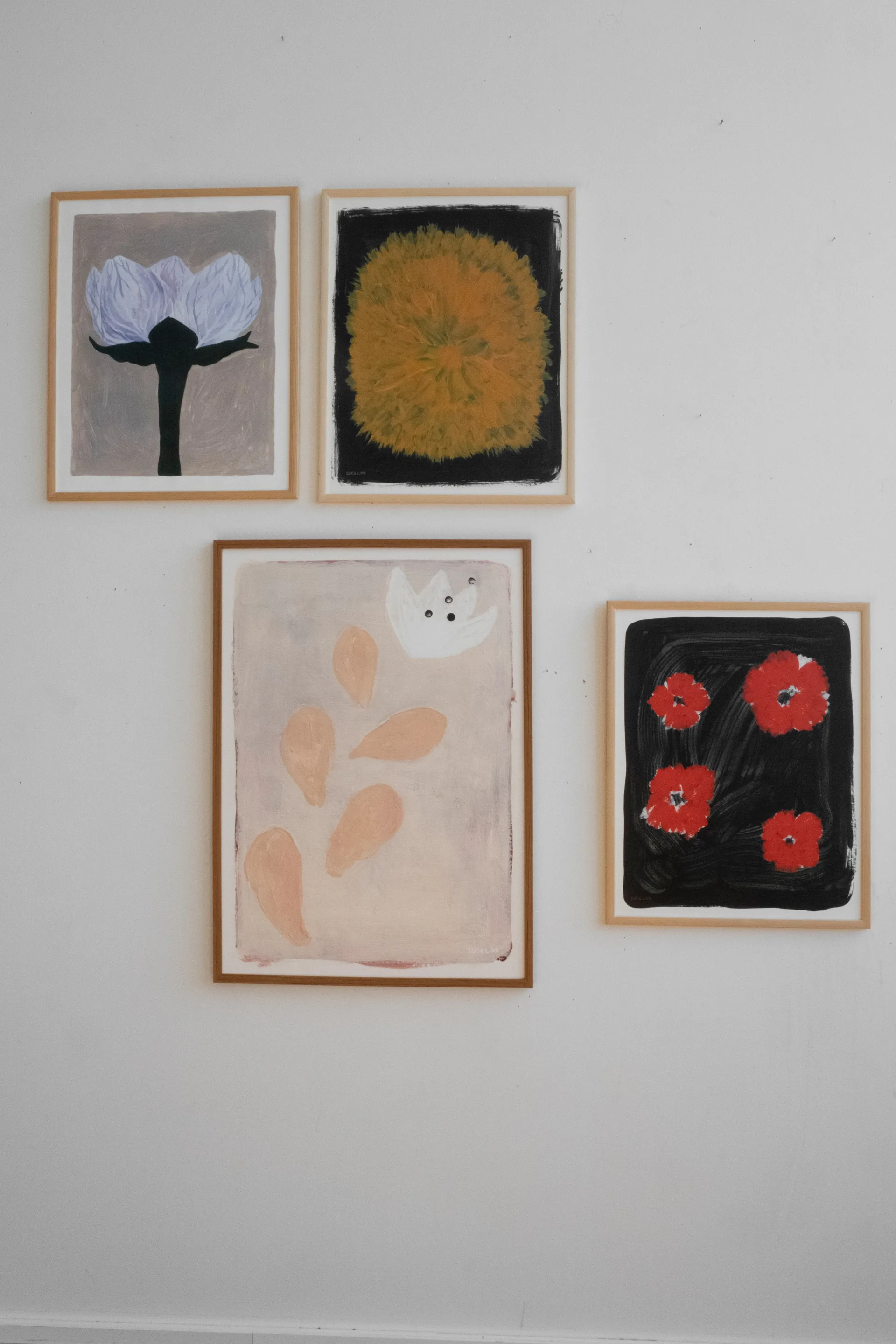 Lámina Scarlet pimpernel 40x50 cm, rojo-negro Fine Little Day