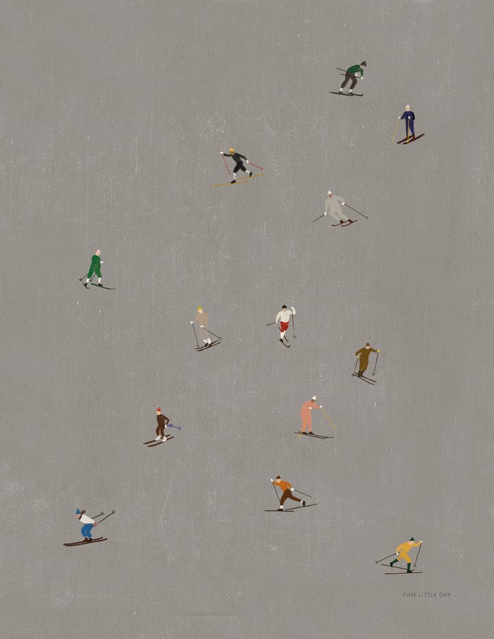 Lámina Skiers 40x50 cm - gris - Fine Little Day