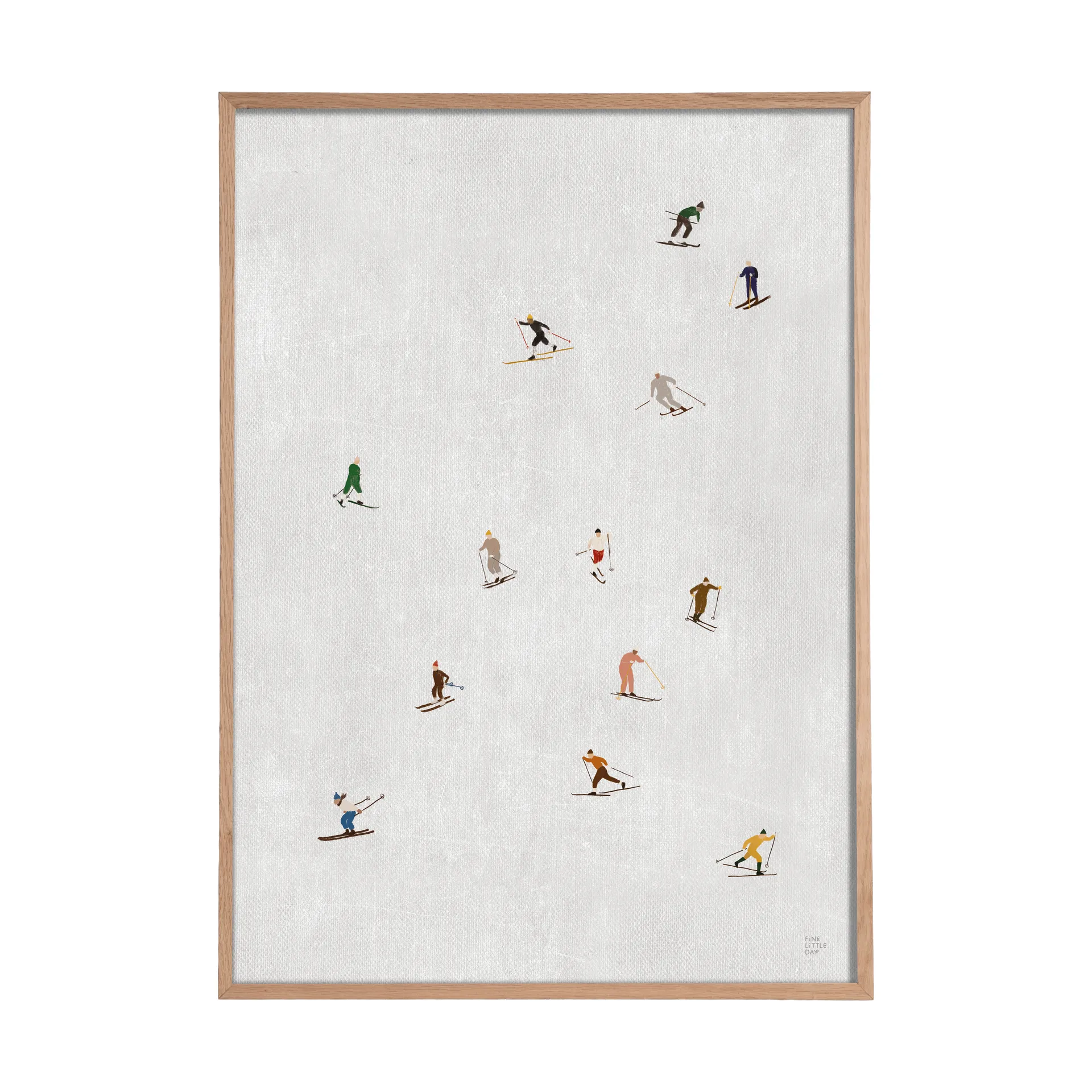 Lámina Skiers 50x70 cm, Gris claro Fine Little Day