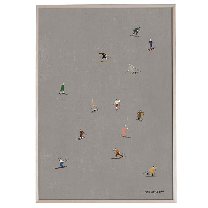 Lámina Skiers 50x70 cm, gris Fine Little Day