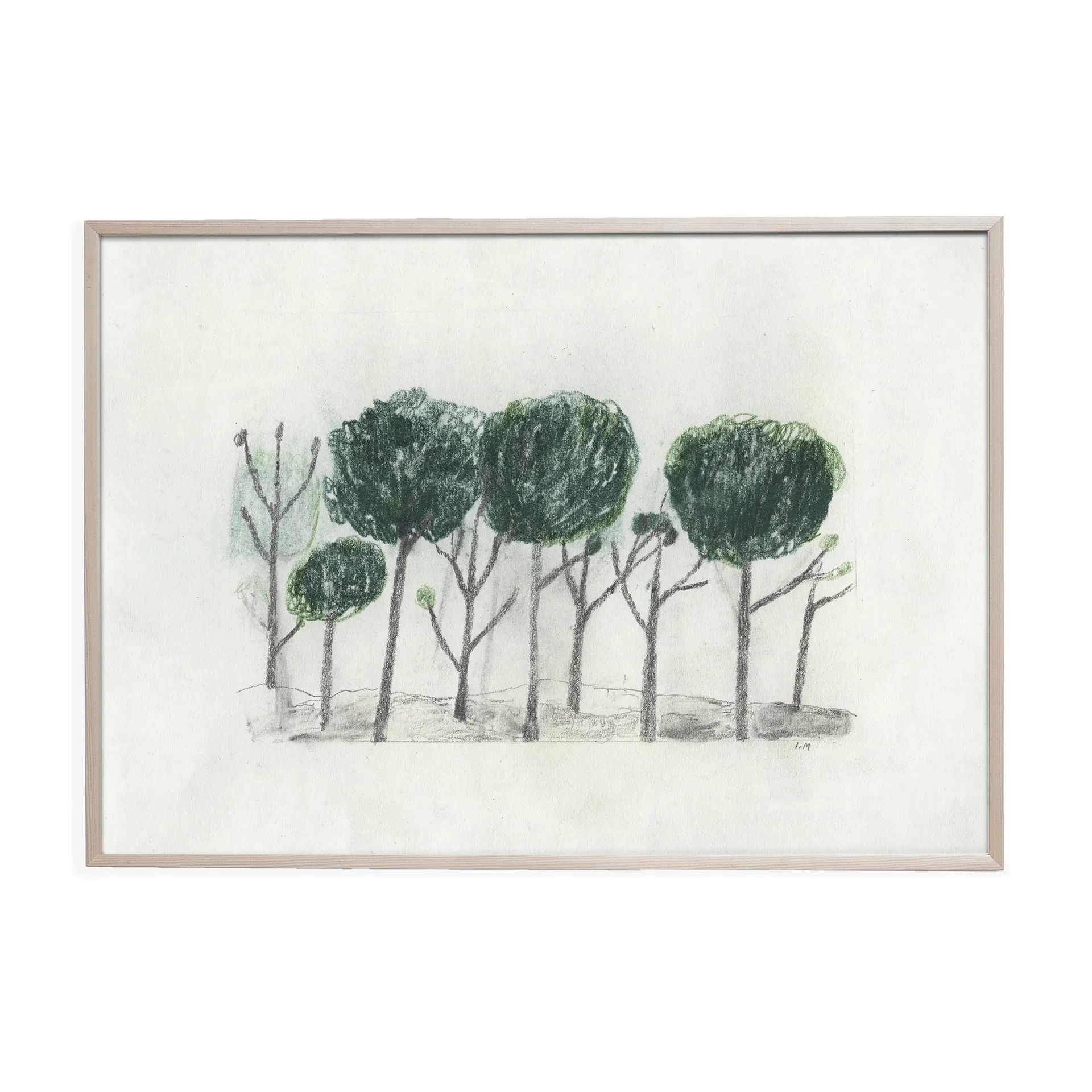 Lámina Trees 50x70 cm, negro- off white Fine Little Day