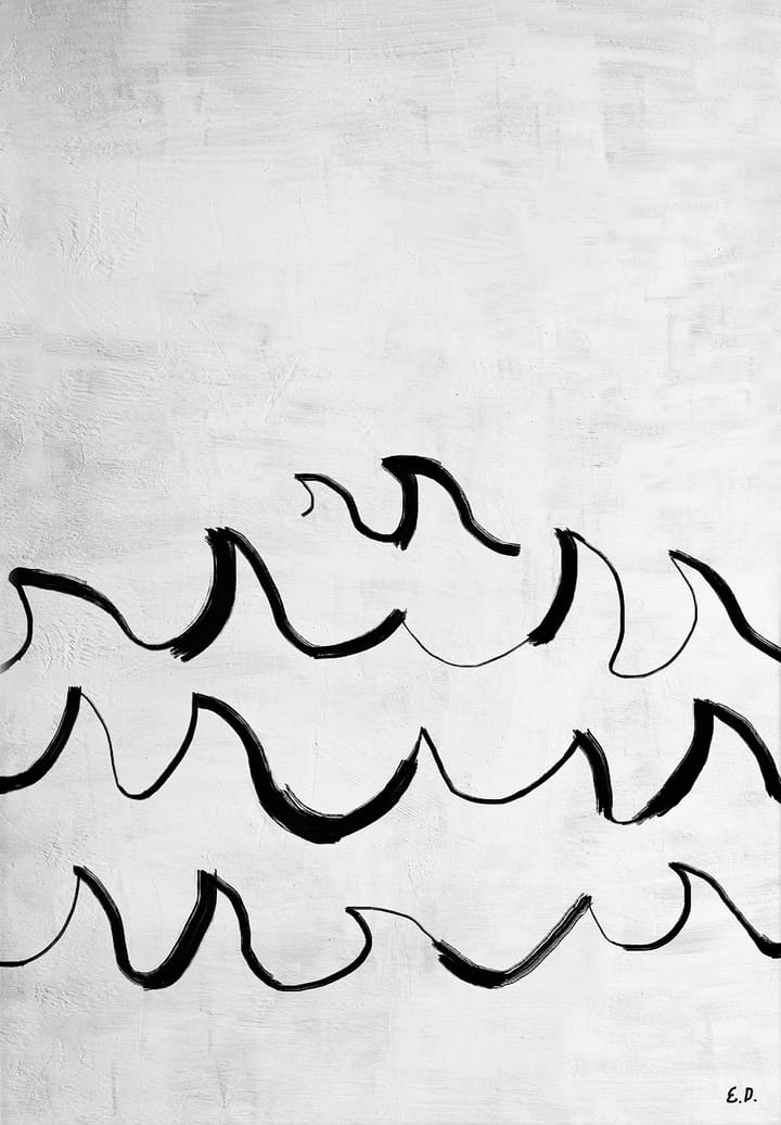 Lámina Wave 50x70 cm - negro-blanco - Fine Little Day