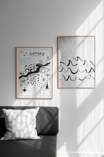 Lámina Wave 50x70 cm - negro-blanco - Fine Little Day