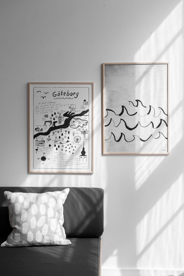 Lámina Wave 50x70 cm, negro-blanco Fine Little Day