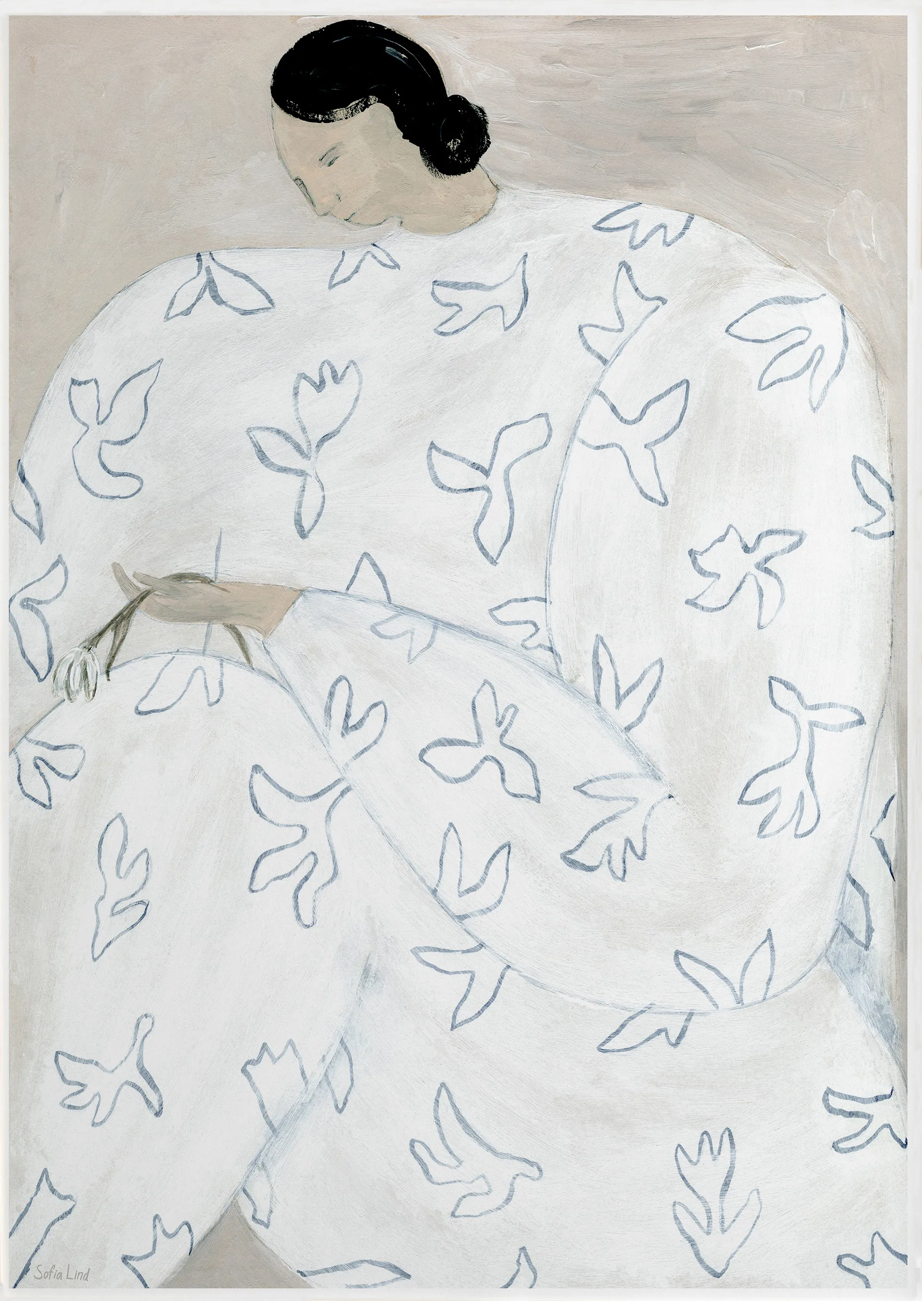 Lámina White Flower 50x70 cm, Nude Fine Little Day