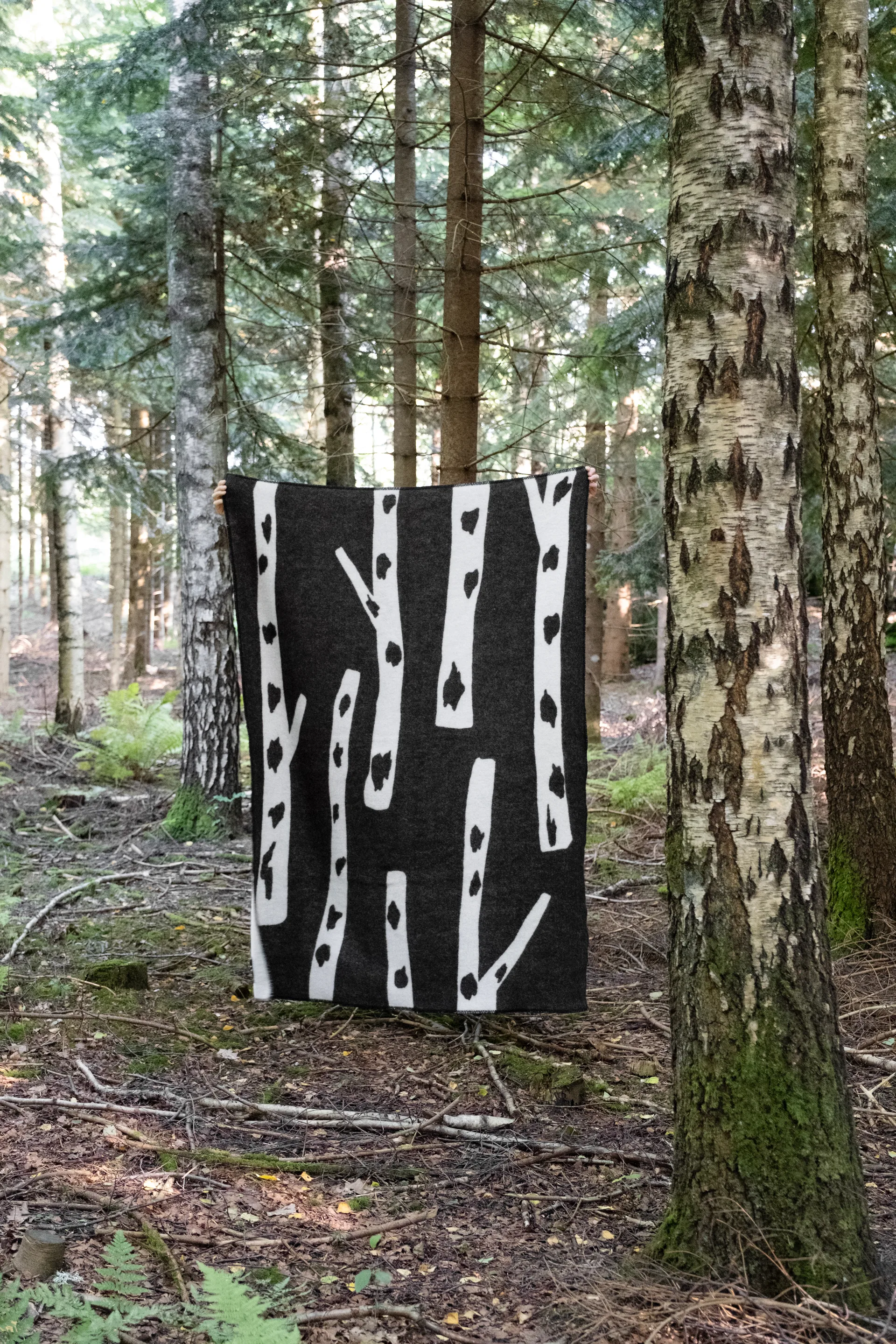 Manta Birch  130x180 cm, Black-white Fine Little Day