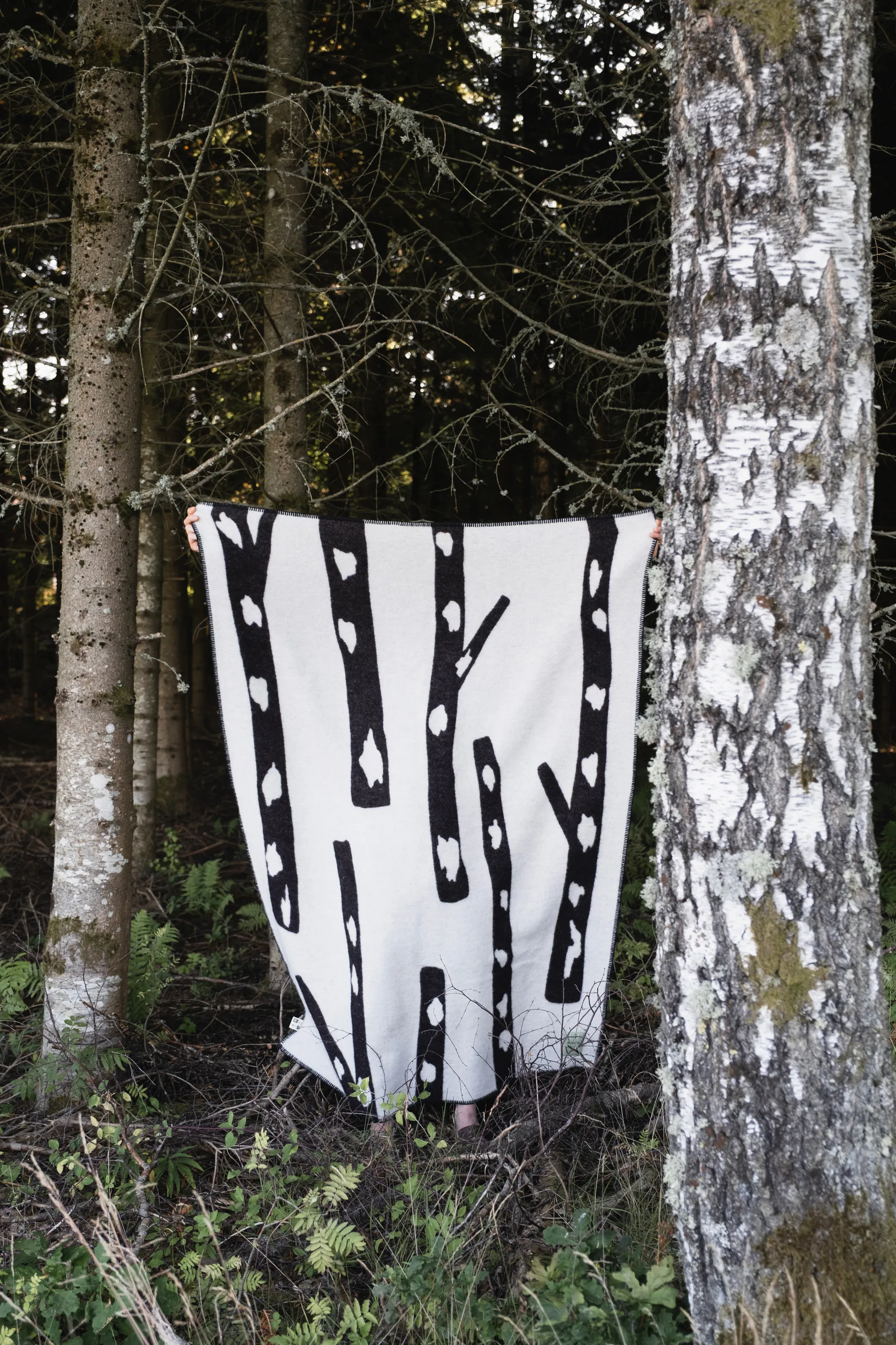 Manta Birch  130x180 cm, Black-white Fine Little Day