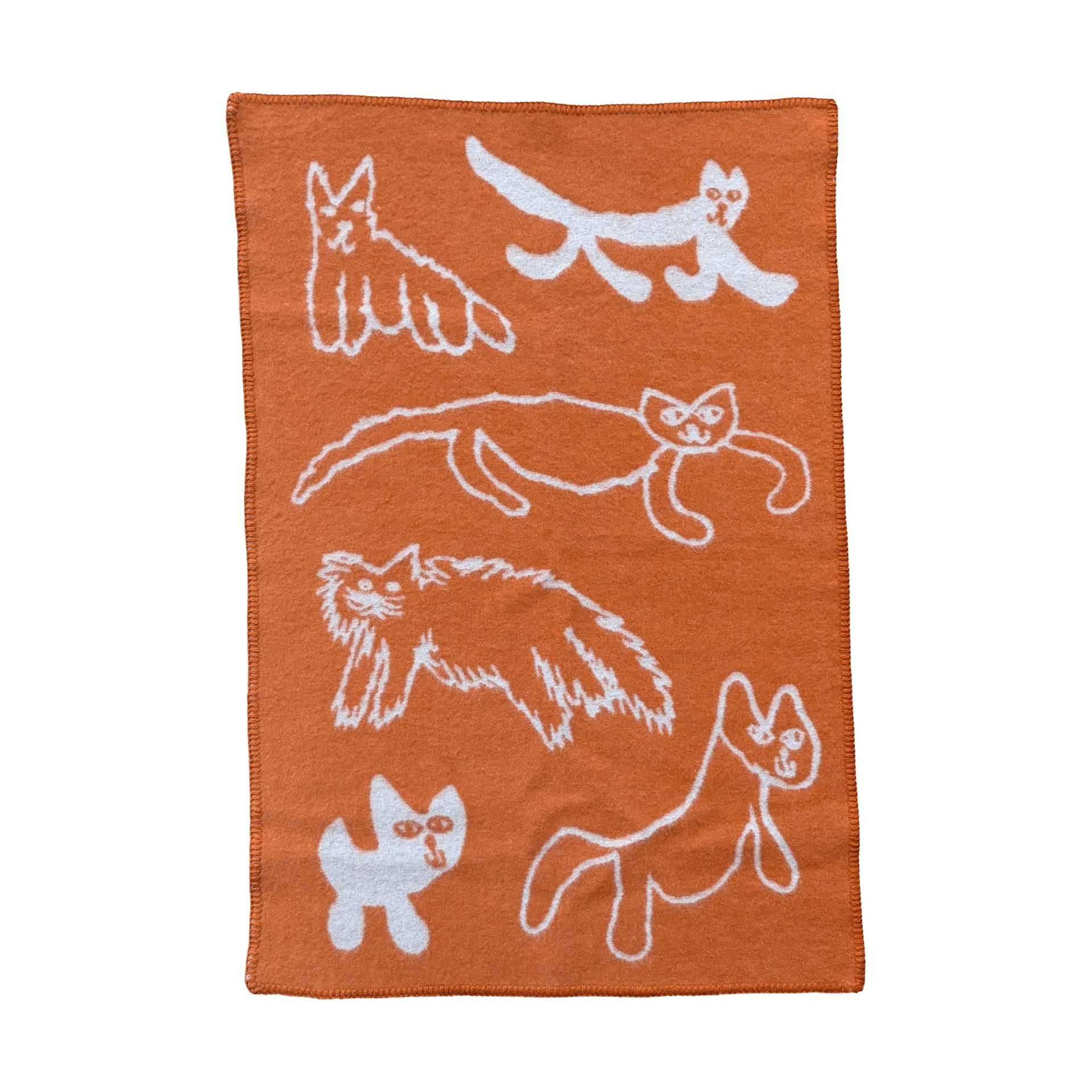 Manta de lana Cats, Naranja, 65x95 cm Fine Little Day