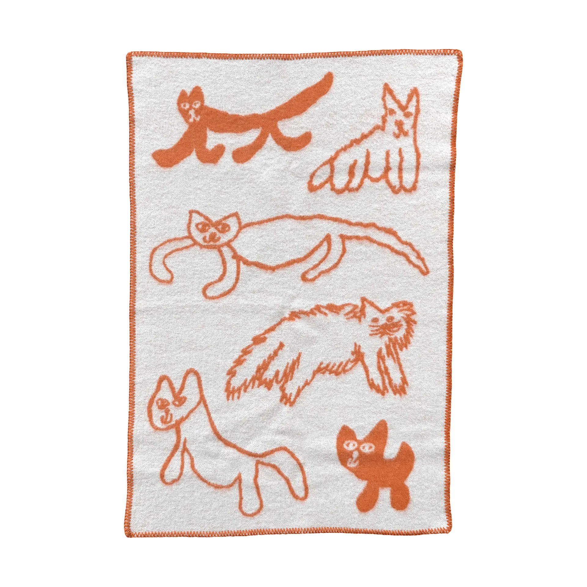 Manta de lana Cats, Naranja, 65x95 cm Fine Little Day