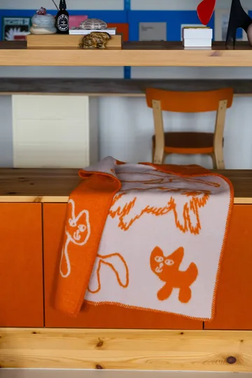 Manta de lana Cats - Naranja, 65x95 cm - Fine Little Day