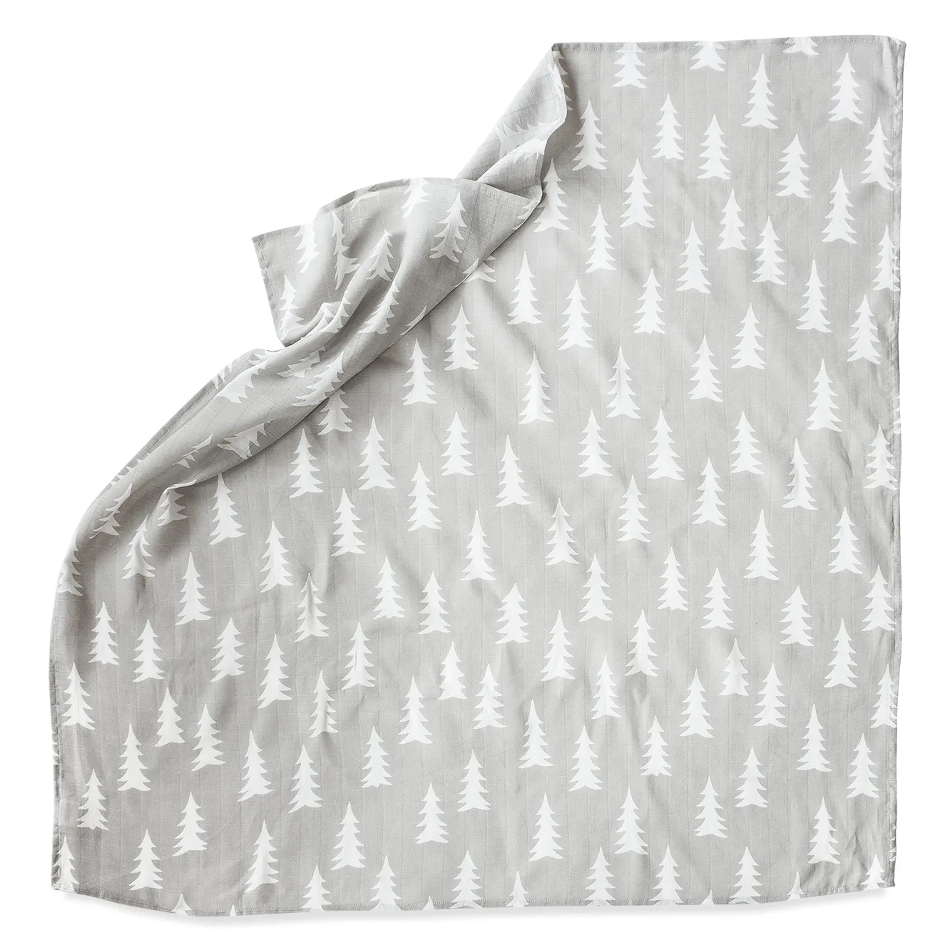 Manta de muselina Gran 120x120 cm, gris-blanco Fine Little Day