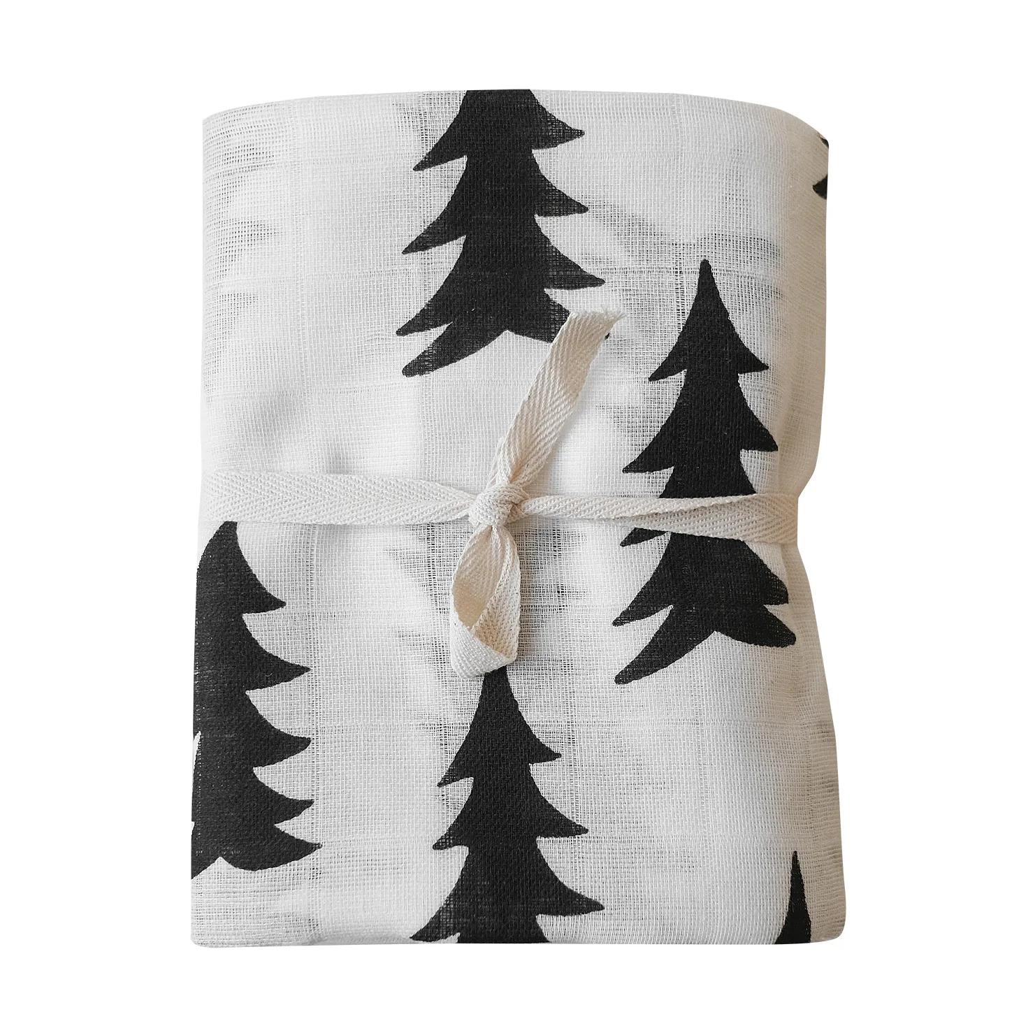 Manta de muselina Gran 120x120 cm, negro-blanco Fine Little Day