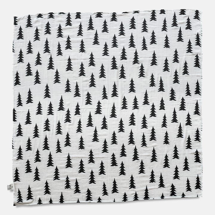 Manta de muselina Gran 120x120 cm, negro-blanco Fine Little Day