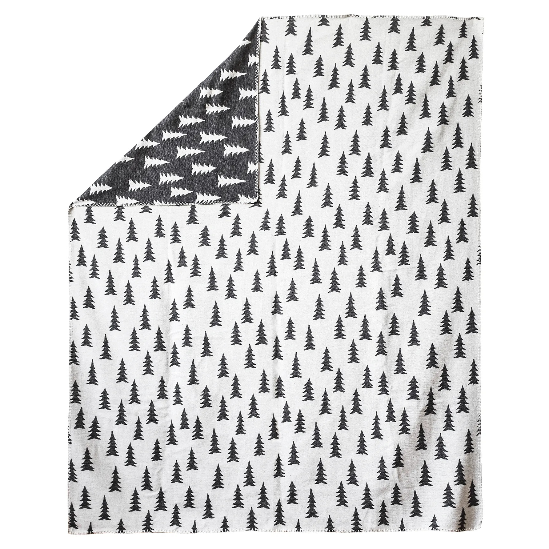 Manta Gran tejida 140x180 cm, negro-blanco Fine Little Day