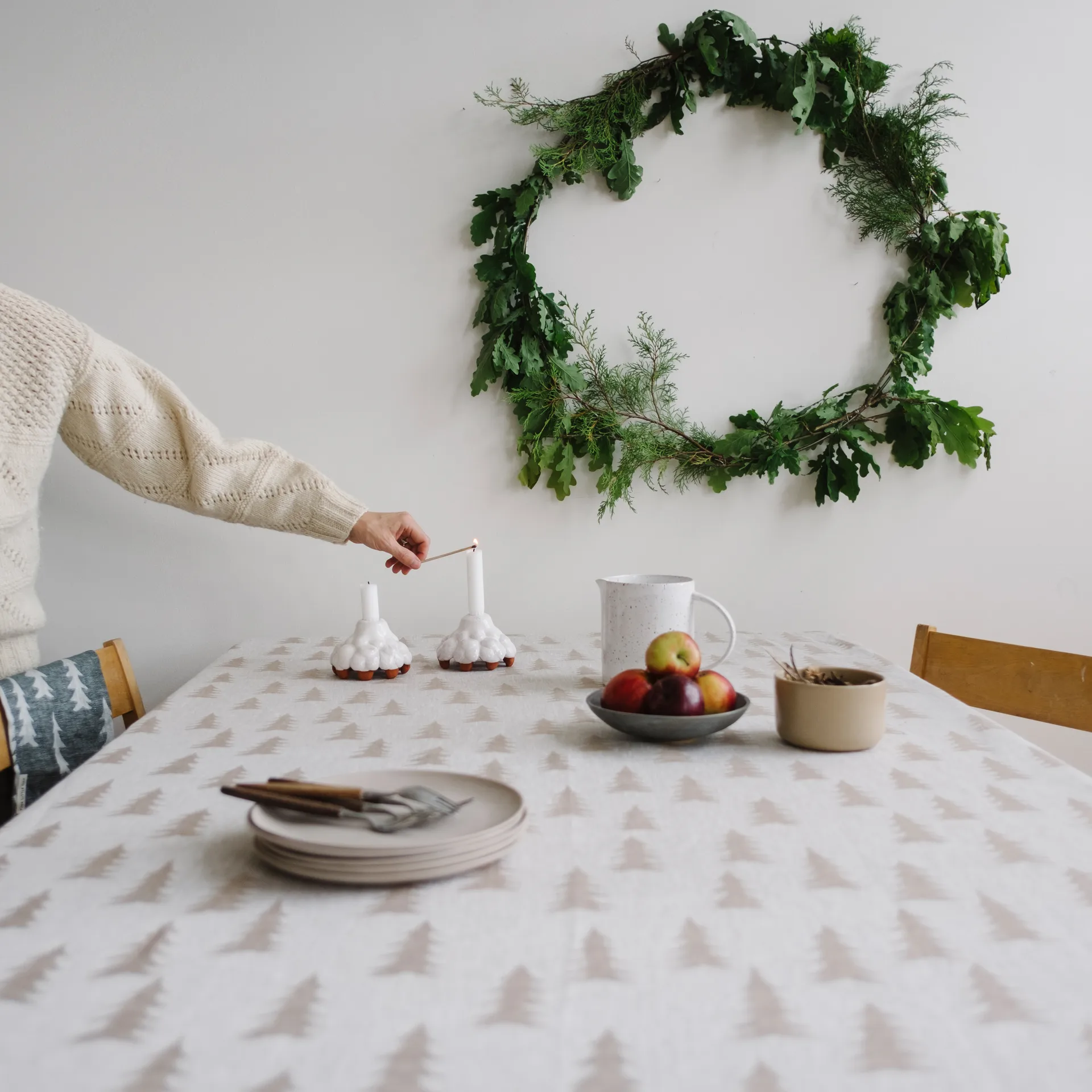 Mantel Gran lino 147x147 cm, Sand Fine Little Day