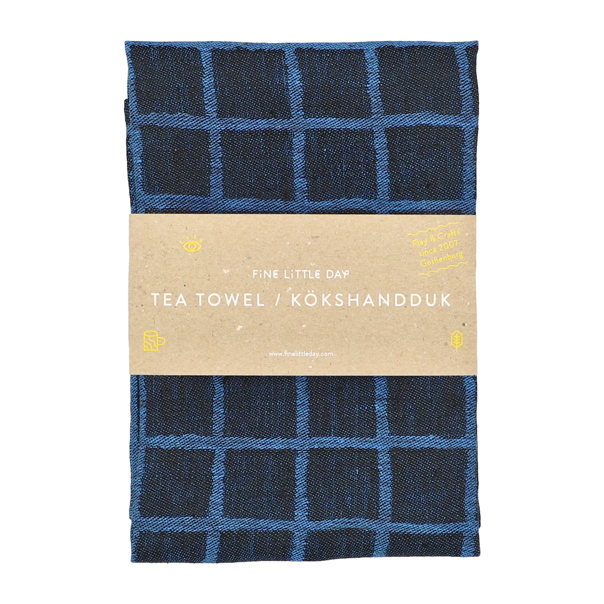 Paño de cocina Rutig jacquard 47x70 cm, Blue-black Fine Little Day