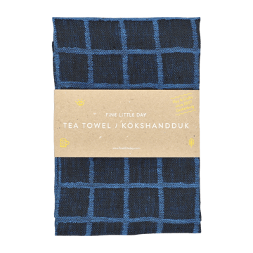 Paño de cocina Rutig jacquard 47x70 cm - Blue-black - Fine Little Day