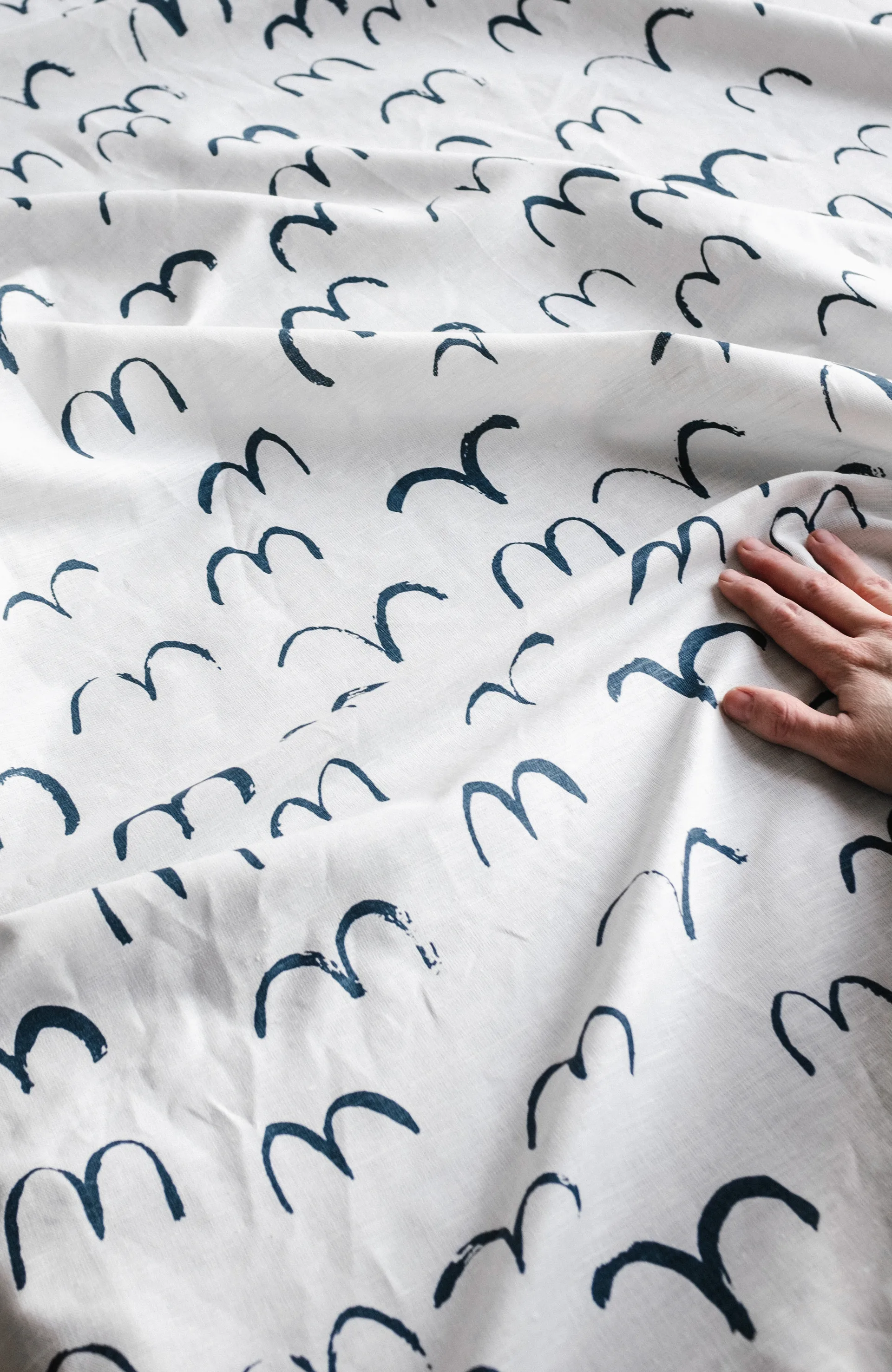 Tela Bird, blanco-azul Fine Little Day