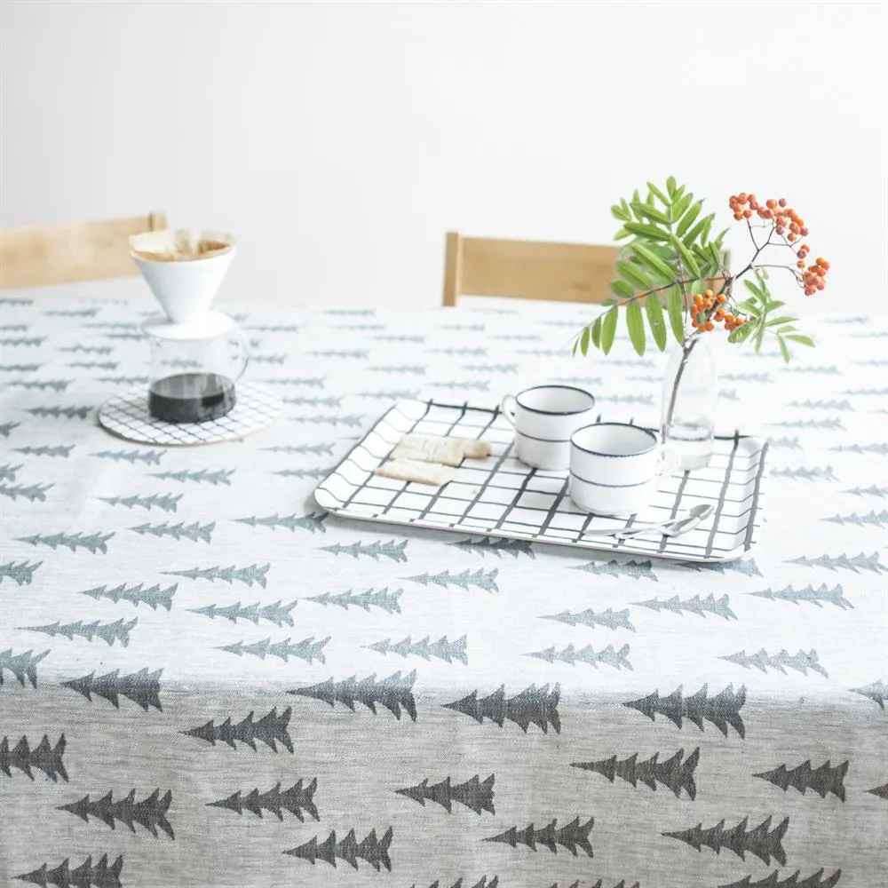 Tela Gran, lino, verde oscuro-blanco Fine Little Day