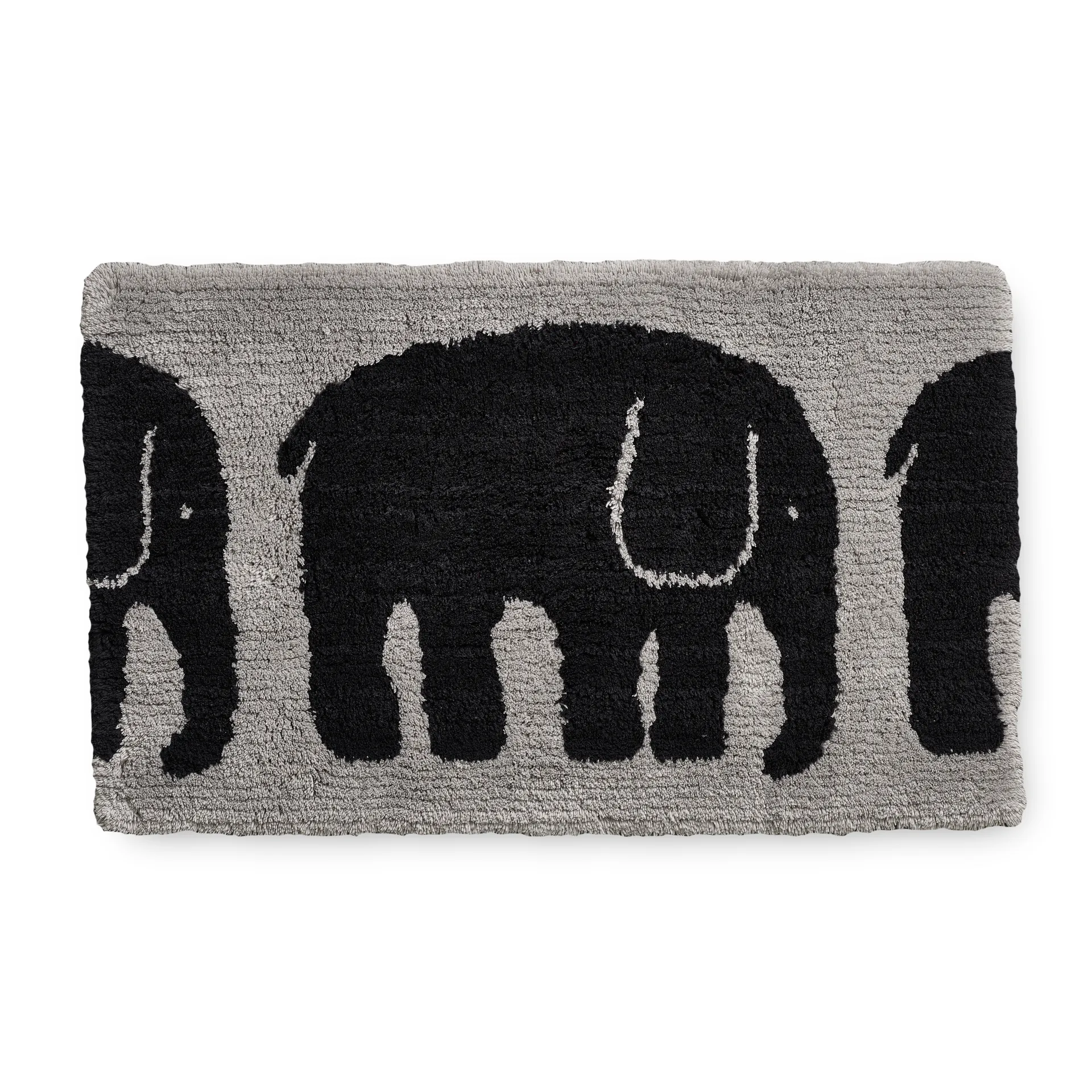 Alfombra de baño Elefantti, negro - gris Finlayson
