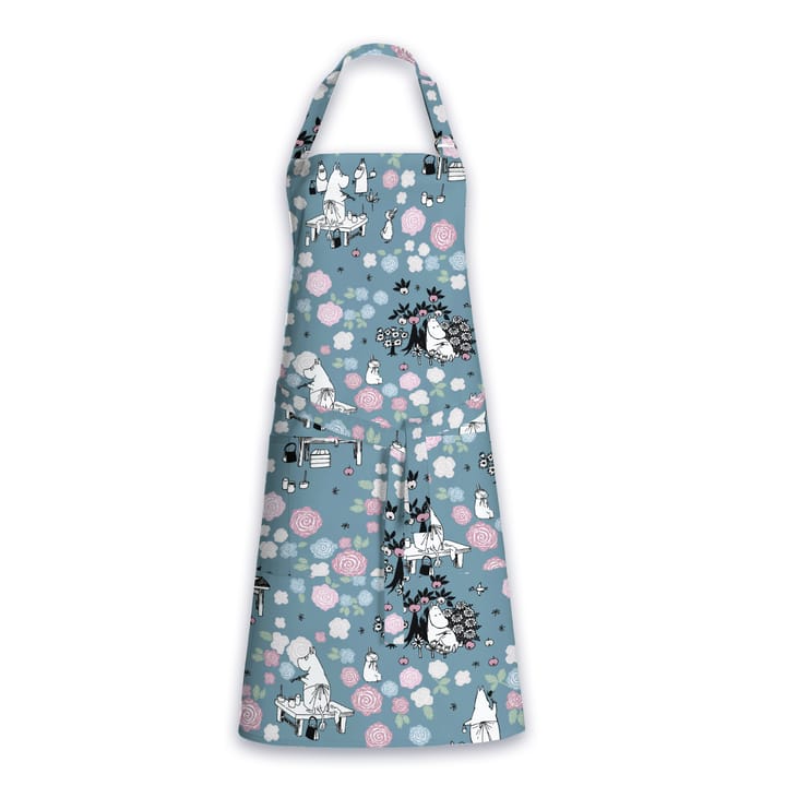 Delantal Moomin mamma day dreamer, azul oscuro - rosa Finlayson