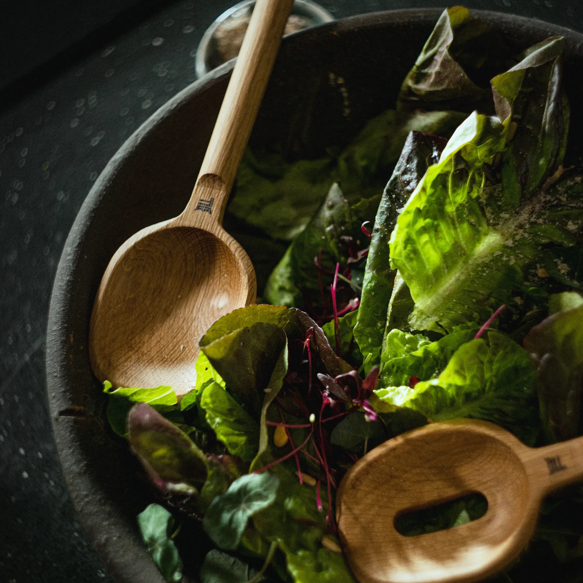 2 Cucharas Norden, Roble-acero inoxidable Fiskars