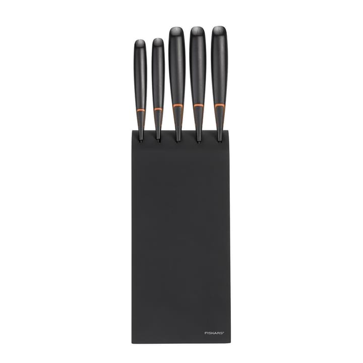 Bloque con 5 cuchillos Edge, negro Fiskars