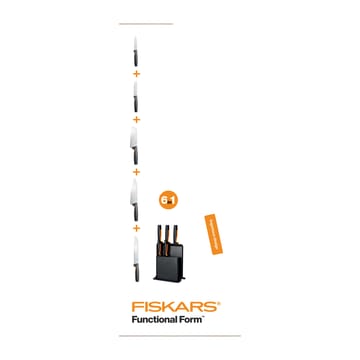 Bloque de cuchillos en plástico con 5 cuchillos Functional Form - 6 piezas - Fiskars