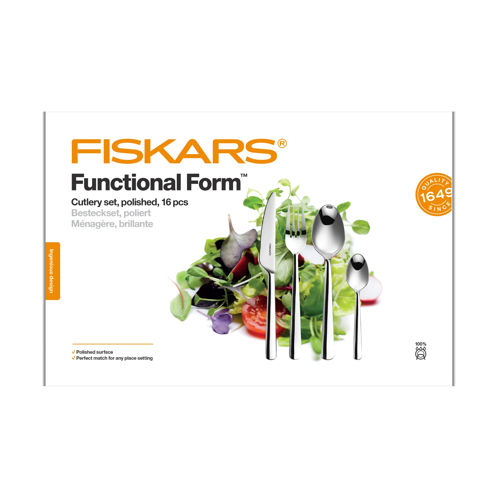 Cubertería Functional Form brillante, 16 piezas Fiskars