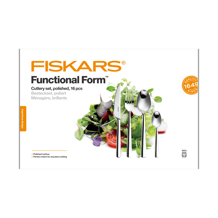 Cubertería Functional Form brillante, 16 piezas Fiskars