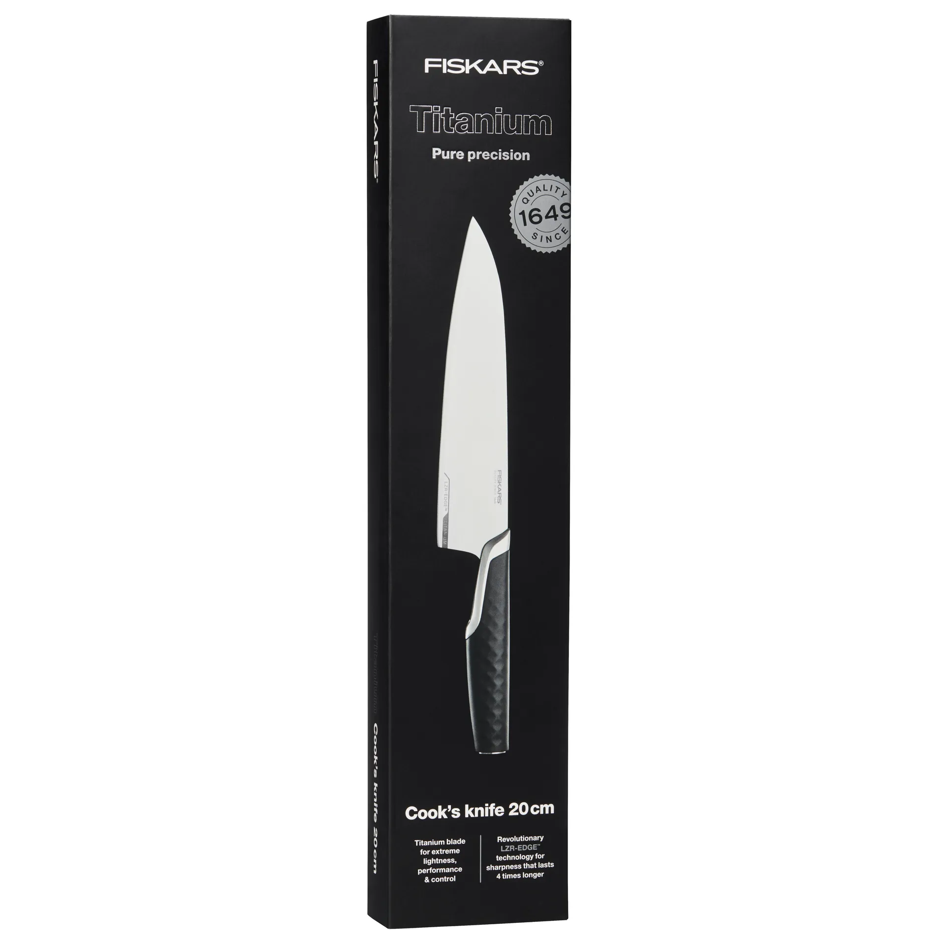 Cuchillo de chef Titanium 20 cm, negro Fiskars