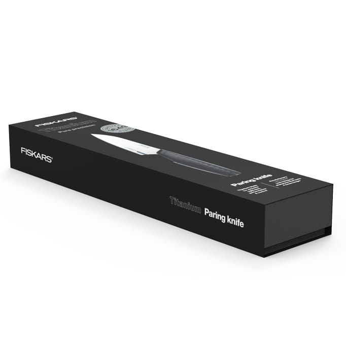 Cuchillo de verduras Titanium 10 cm, negro Fiskars