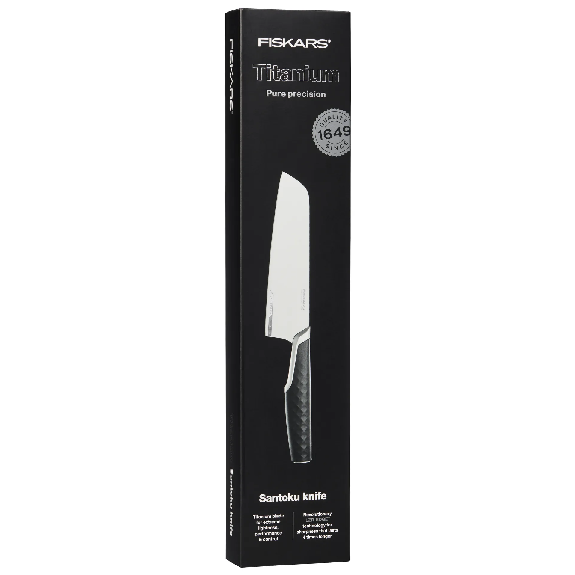 Cuchillo santoku Titanium 16 cm, negro Fiskars