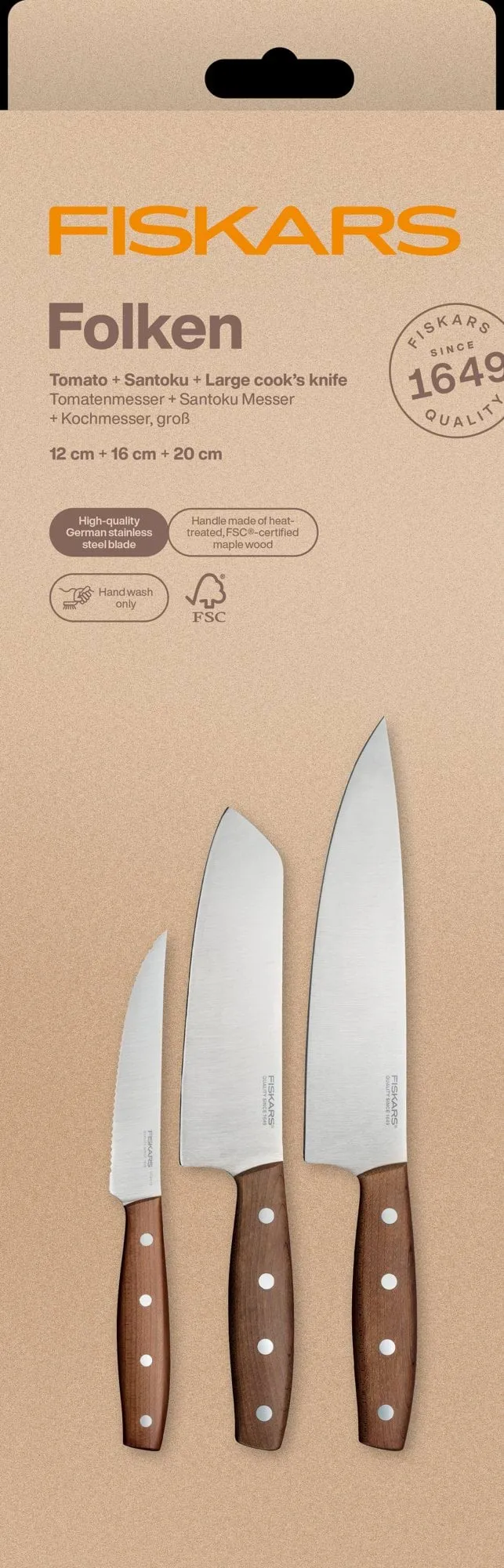 Folken juego de cuchillos, 3 piezas Fiskars