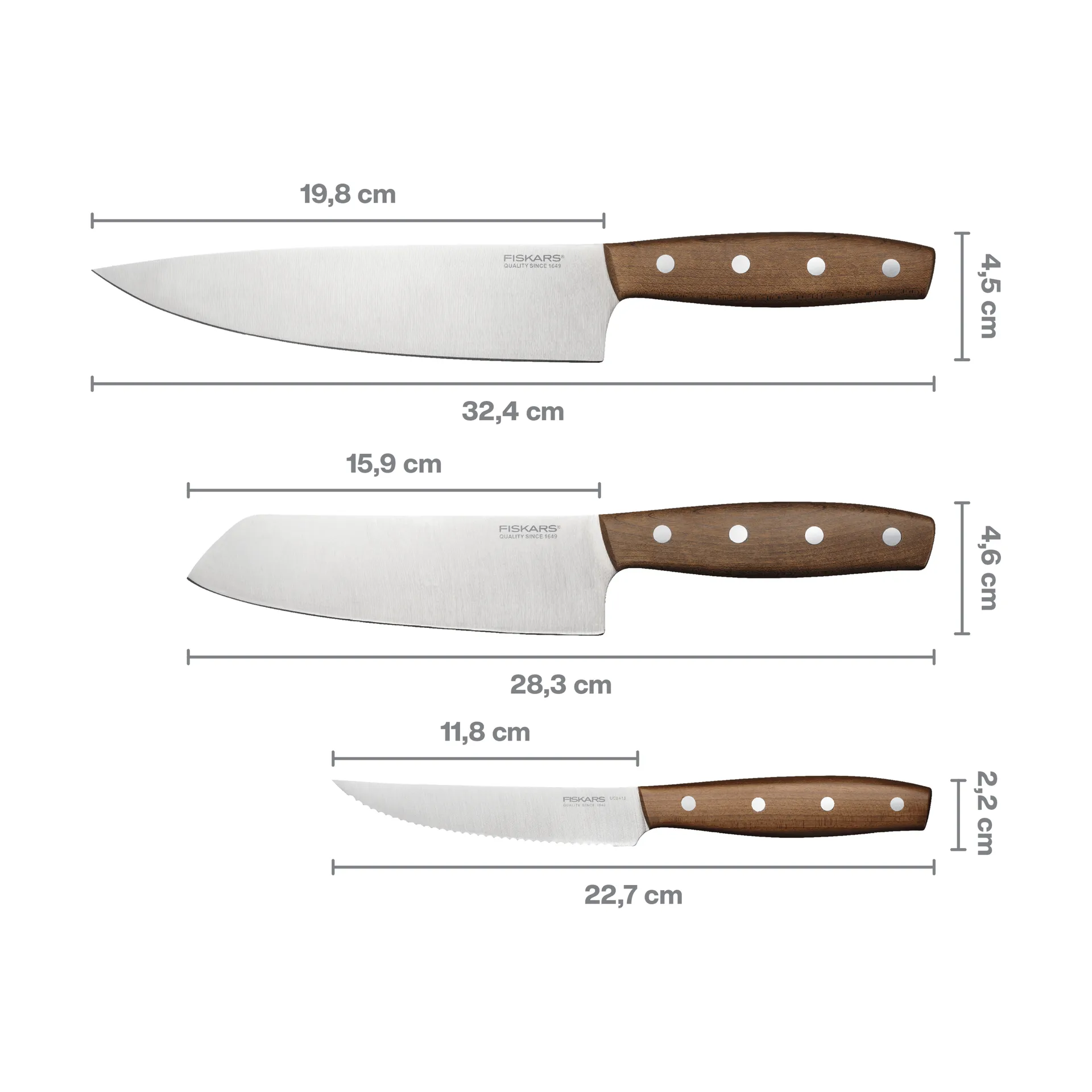 Folken juego de cuchillos, 3 piezas Fiskars