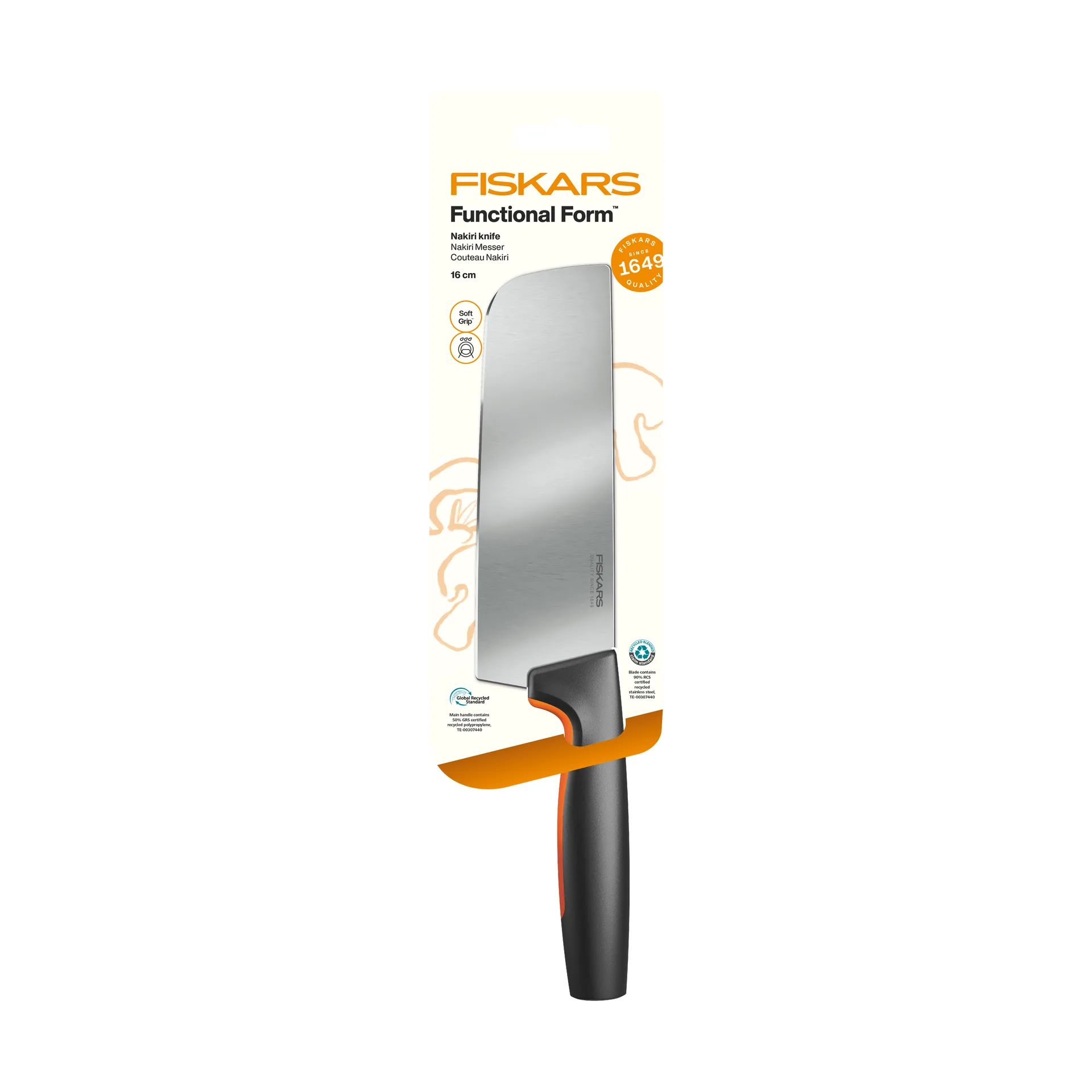 Functional Form cuchillo nakiri, Acero inoxidable Fiskars